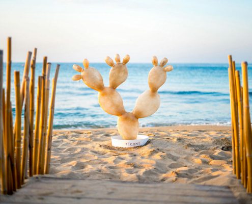 Scenografia luminosa lido Bambù