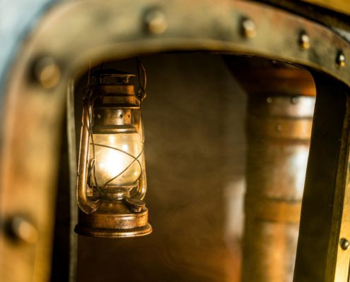 Trenino elettrico steampunk