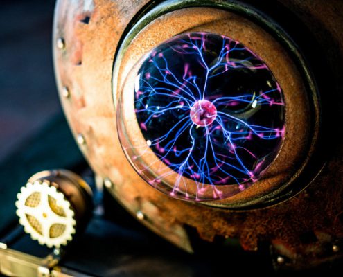 Trenino elettrico steampunk