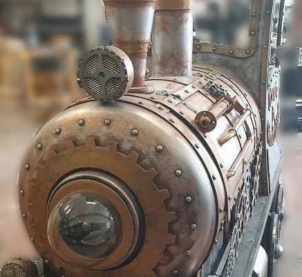trenino elettrico steampunk