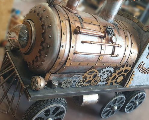 trenino elettrico steampunk