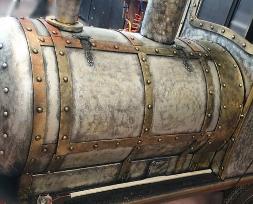 trenino elettrico steampunk
