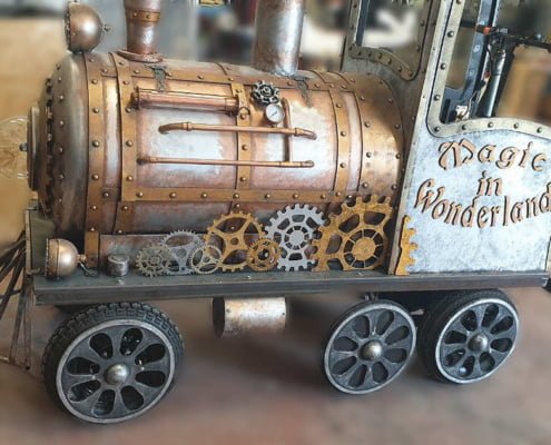 trenino elettrico steampunk