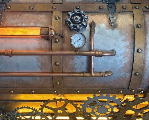 trenino elettrico steampunk