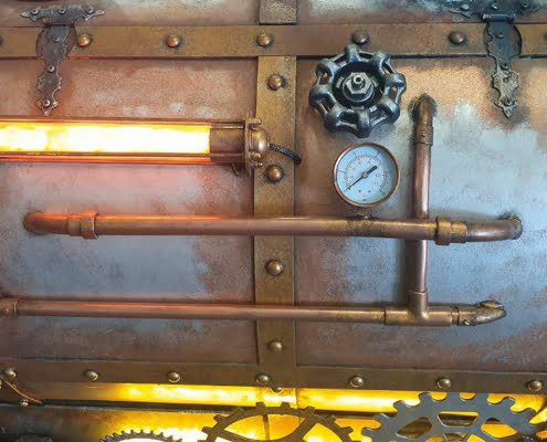 trenino elettrico steampunk