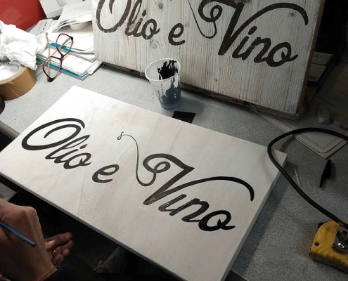 insegna olio e vino