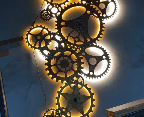 Scenografia steampunk loft76 pub ristorante a Castellana Grotte