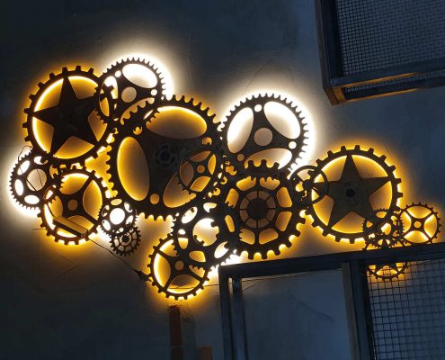 Scenografia steampunk loft76 pub ristorante a Castellana Grotte